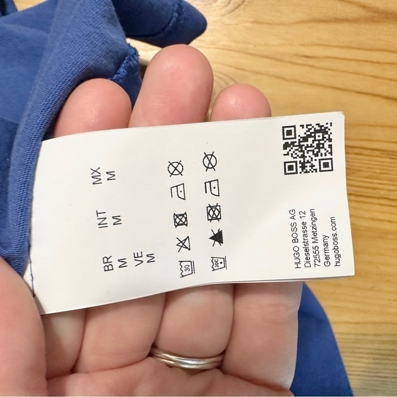 Boss Hugo Boss Blue Embossed Logo Lightweight Short Sleeve T Shirt Women Medium - Picture 7 of 12